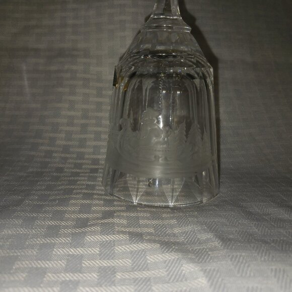 Beyer Lead Crystal Santa with Sleigh Christmas Bell Bleikristall West Germany 8" - Picture 3 of 7